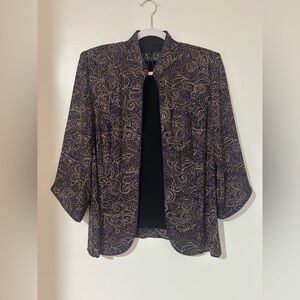 Alex Evenings Purple and Gold Blazer‎